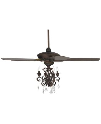 52 inch Indoor Ceiling Fan with Light LED Dimmable Remote Crystal Chandelier