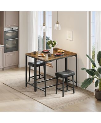 Set of 2 Industrial Bar Table, 42.5 Inch Metal Narrow Kitchen Dining Table for Small Space