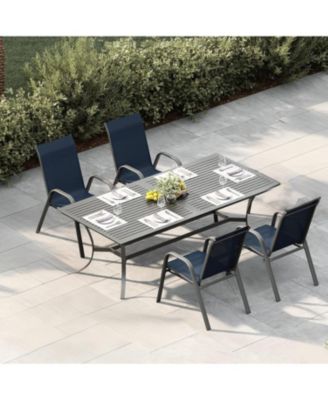 Stackable Patio Chairs - Outdoor Textilene Dining Chairs with High Back for Backyard, Poolside, Garden or Balcony