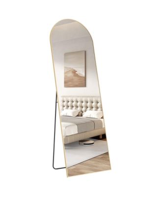 64 x 21 Inch Gold Arched Full Length Mirror Standing Floor Mirror for Full Body