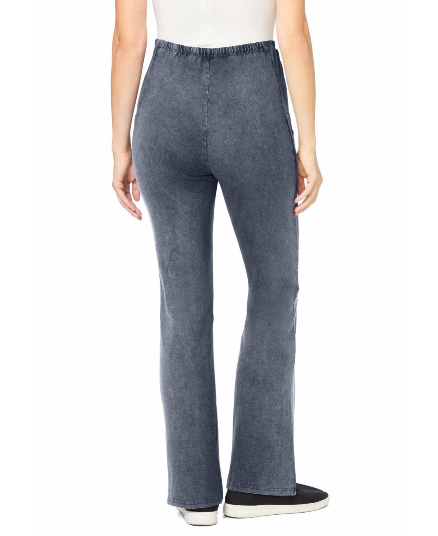 Plus Size Within Stretch-Cotton Knit Pull-On Bootcut Pocket Leggings