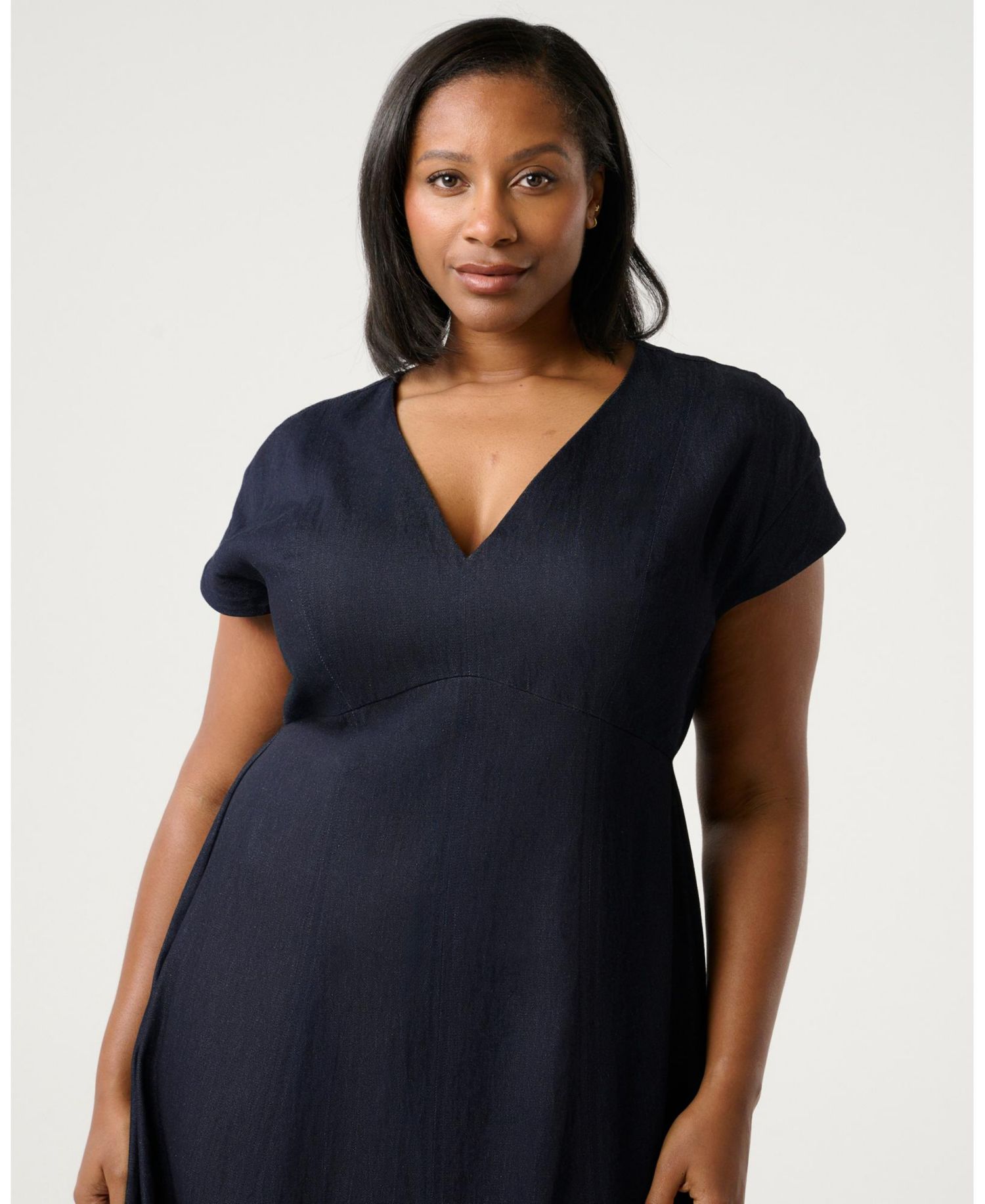 Women's Abbie Denim Short Sleeve Midi Dress