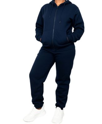 Women's Loose Fit Full-Zip Hoodie and Jogger Sweatpants Matching, 2-Piece Set
