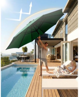 10FT Patio Market Umbrella with Crank and Tilt, UV Protection, 8 Ribs, Vented Canopy for Garden, Deck, Poolside