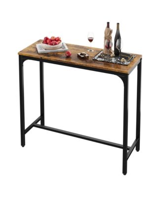 Industrial Bar Table, Metal Narrow Kitchen Dining Table for Small Space