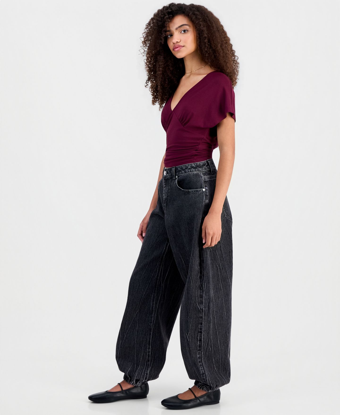 Женские джинсы Madden Girl Juniors' Balloon-Leg Jogger, цвет: Чёрный — фото 6