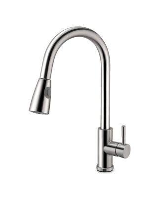 Kitchen Faucets Single Handle Kitchen Sink Faucet Brushed Nickel Stainless Steel Pulldown Head Faucet