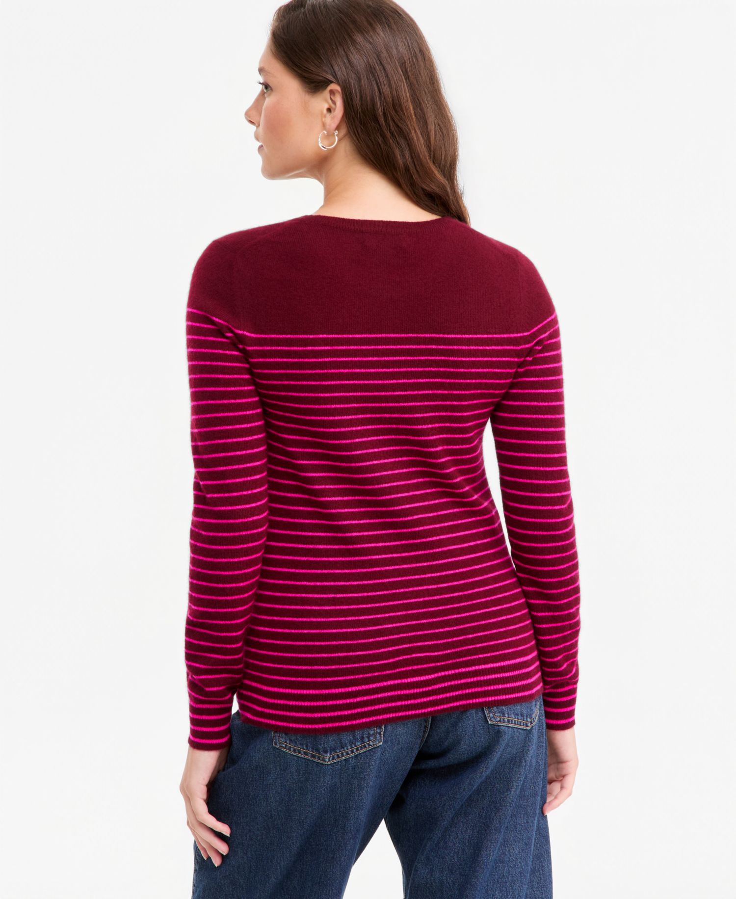 100% Cashmere Women's Petite Long-Sleeve Crewneck Sweater