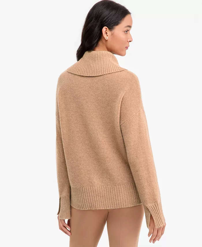 Women's 100% Cashmere Relaxed Turtleneck Sweater - thumbnail 2