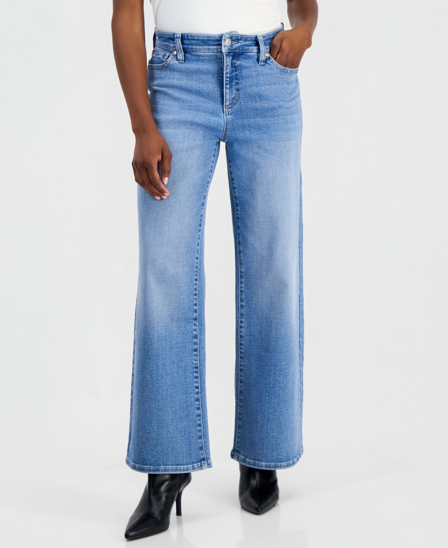Женские джинсы I.N.C. International Concepts Petite High-Rise Wide-Leg, цвет: Варёный — фото 2