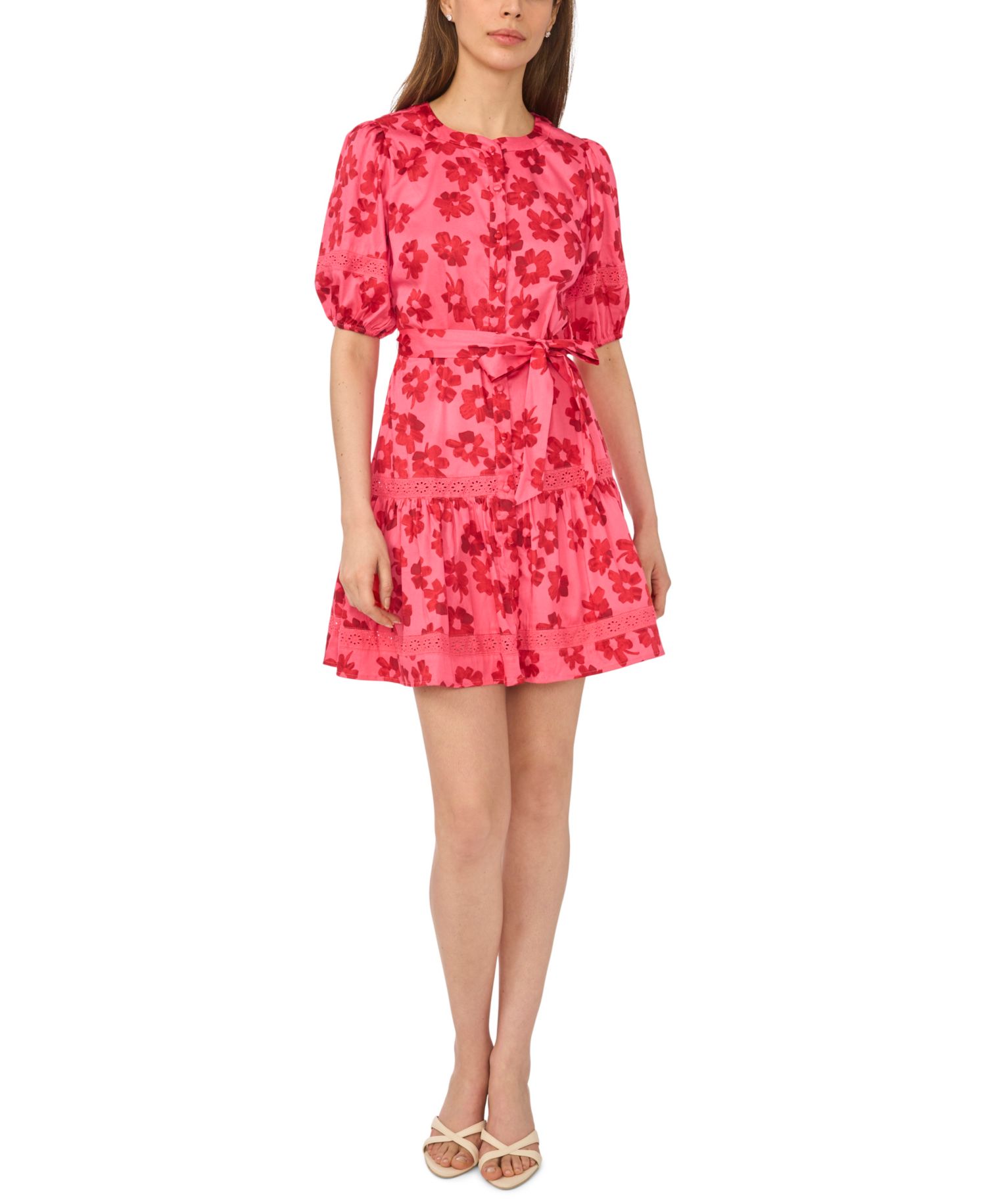 Women's Printed Crewneck Mini Dress