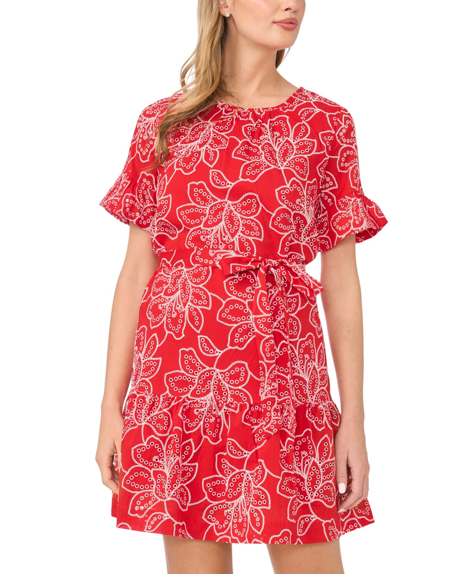 Women's Printed Relaxed Crewneck Mini Dress
