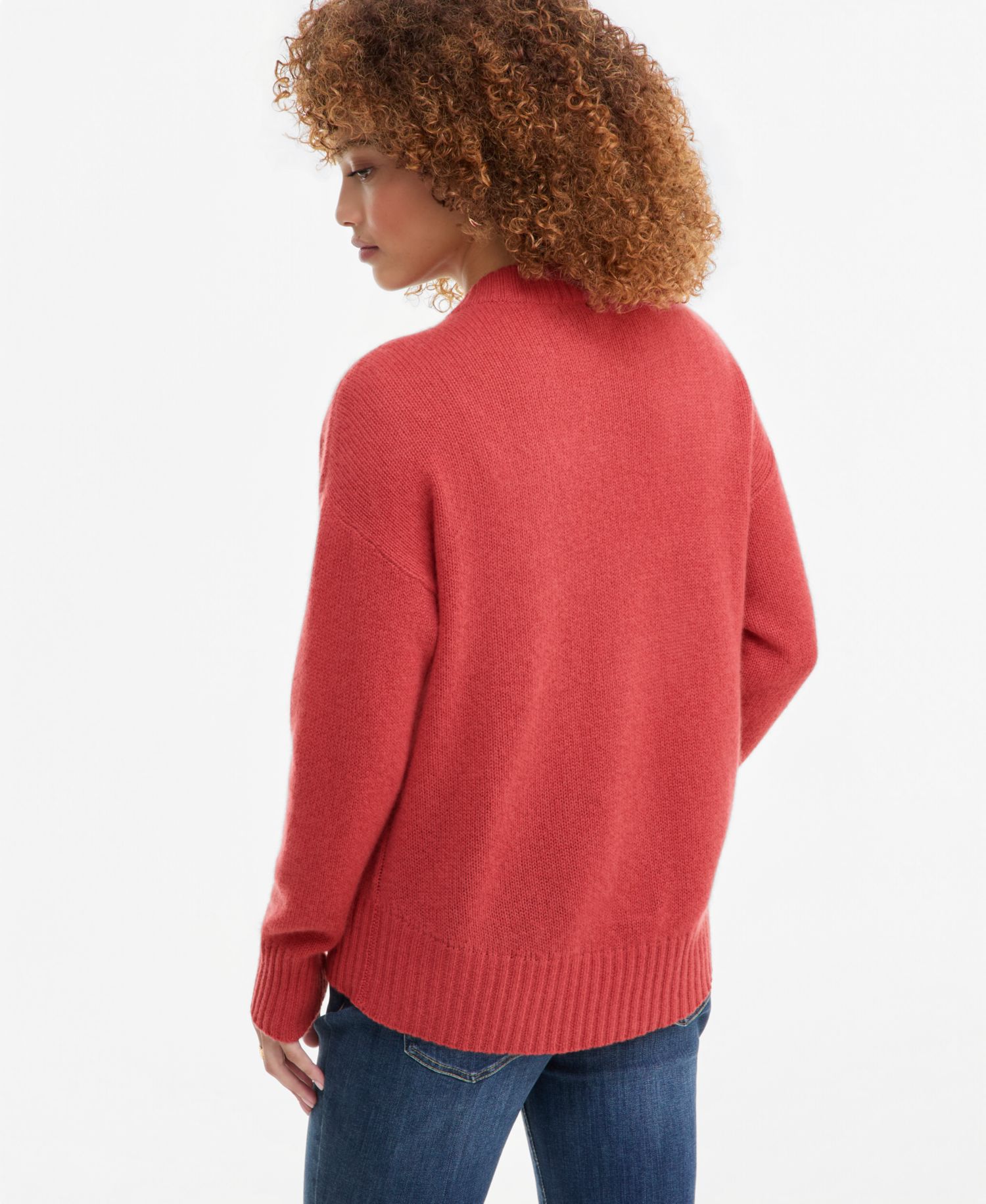 Petite 100% Cashmere V-Neck Relaxed Sweater