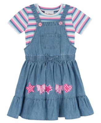 Girls' 2T-6X Short-Sleeve T-Shirt and Jumper, 2-Piece Set