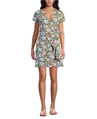 Women's Cotton Modal V Neck Mini Wrap Dress