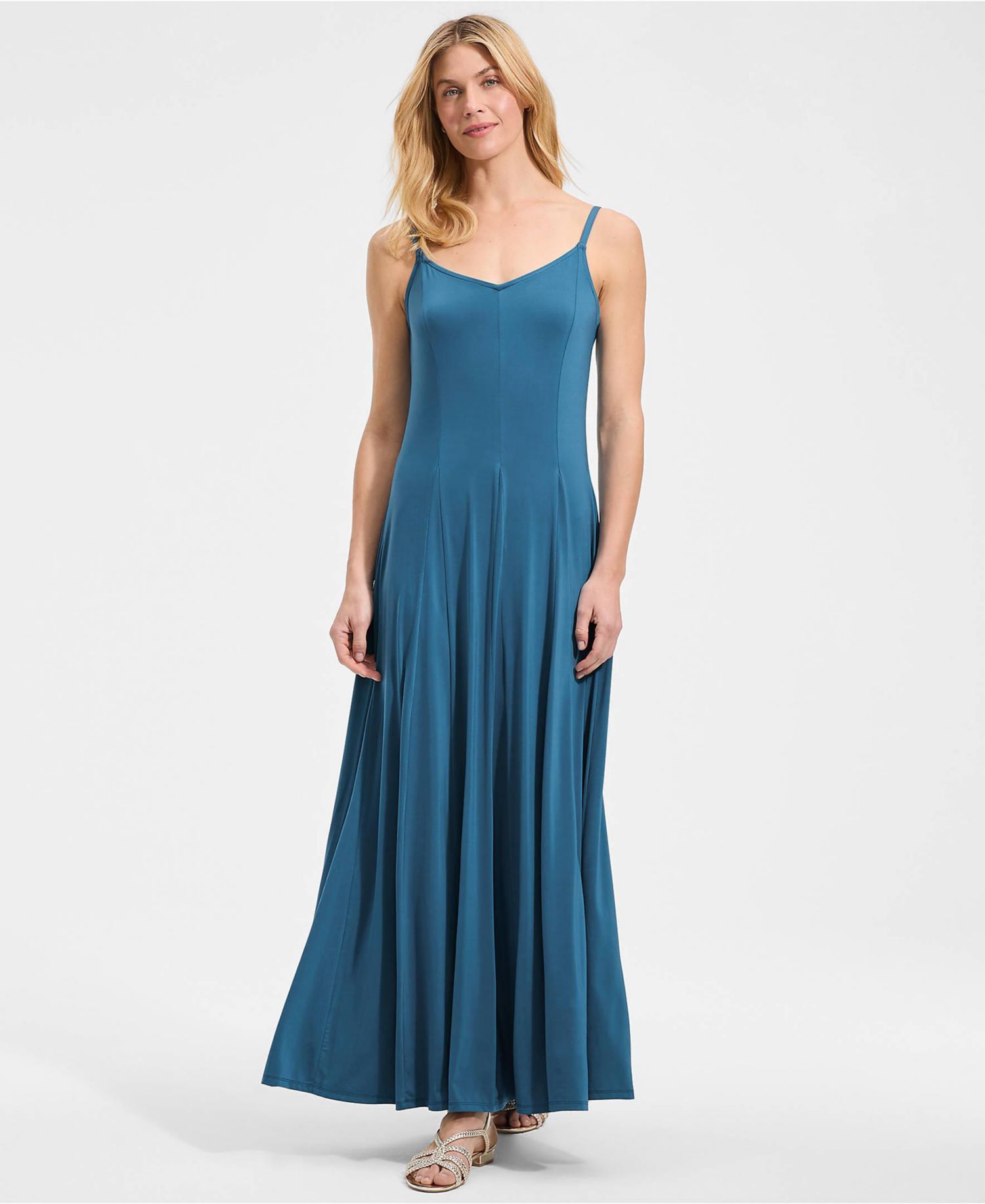Women's Silky Knit Godet Maxi Dress