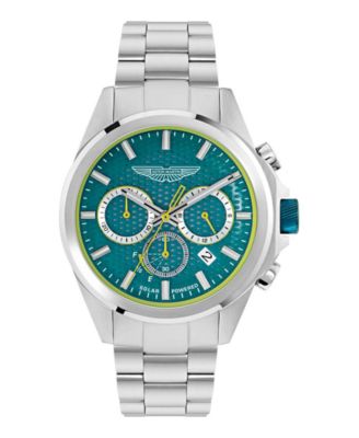 Men's Quartz Blue Guilloche Stainless Steel Bracelet Watch 44mm