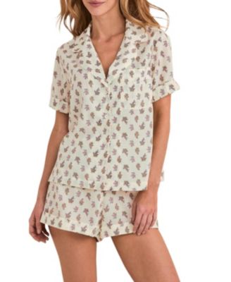 Women's Lucero Short Sleeve Top and Shorts Pajama Set