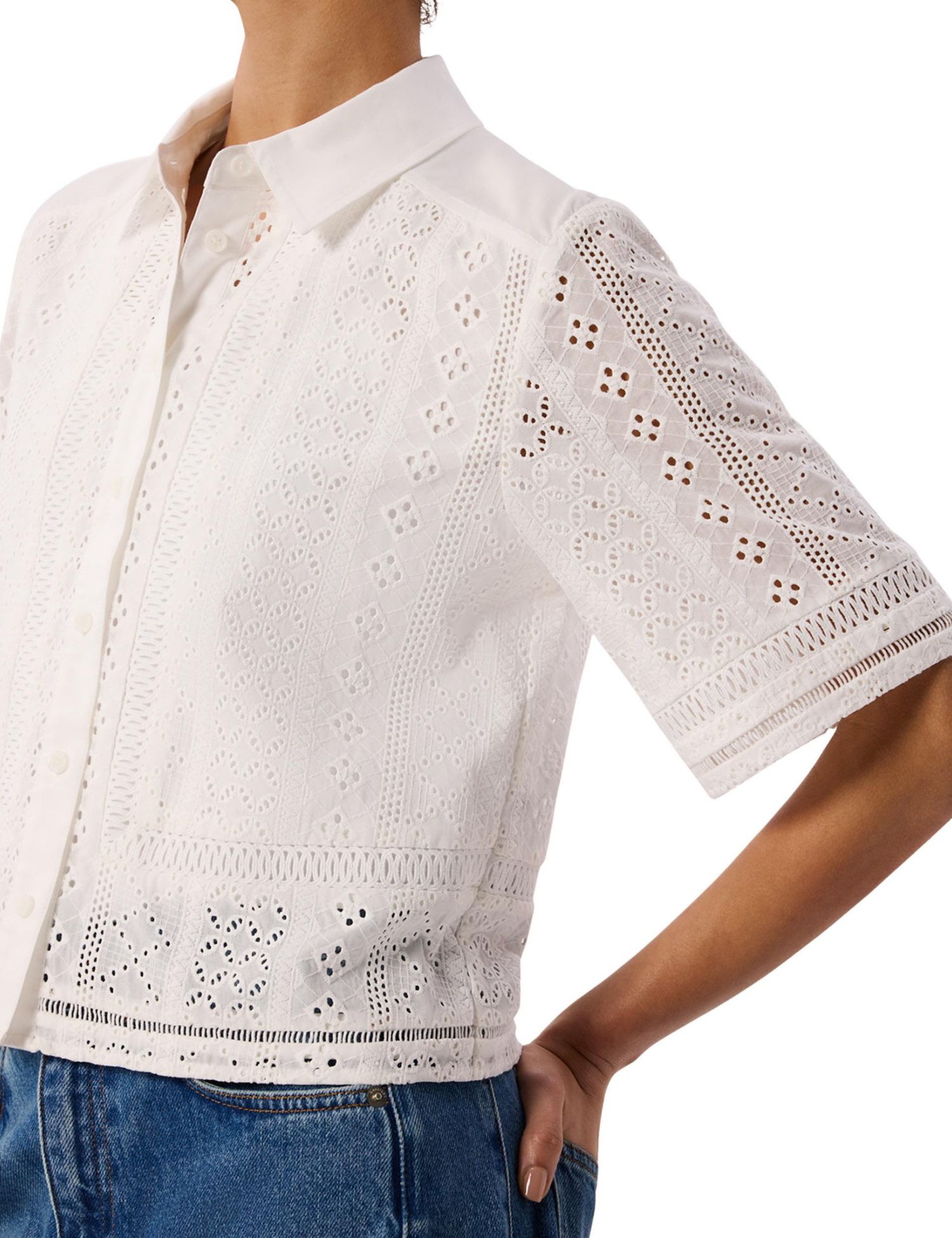 Women's Broderie Cotton Shirt
