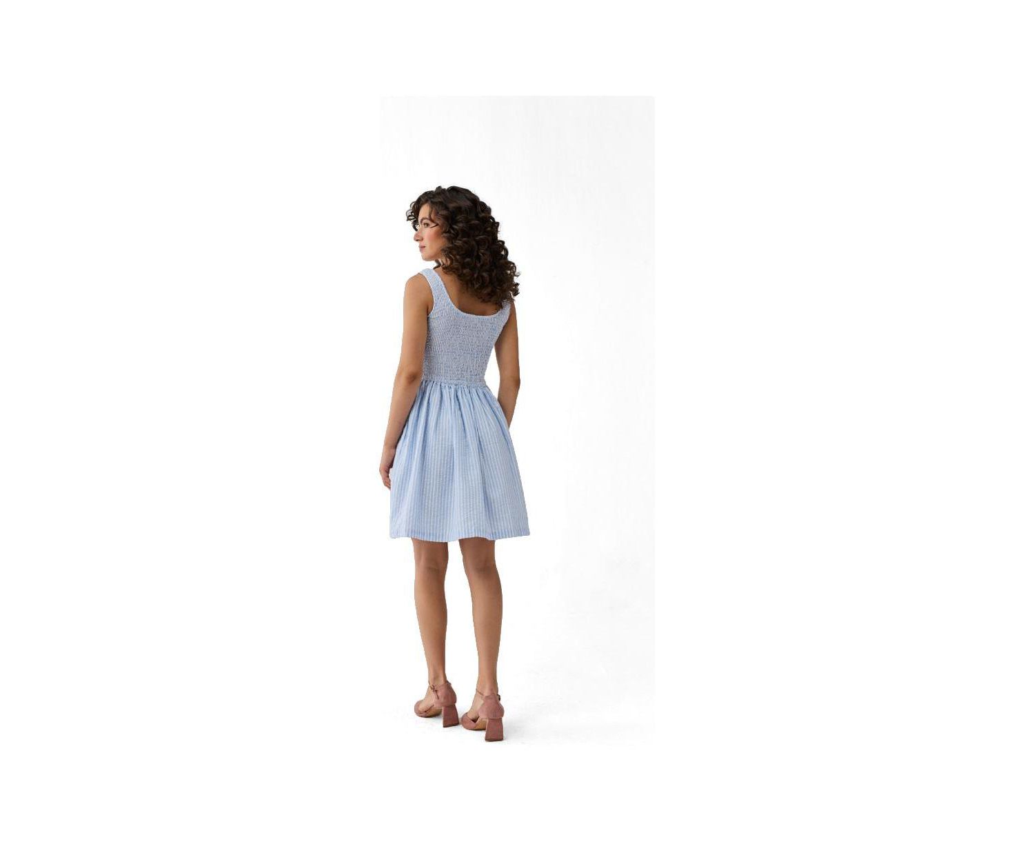 Women's Smocked Tencel Short Dress