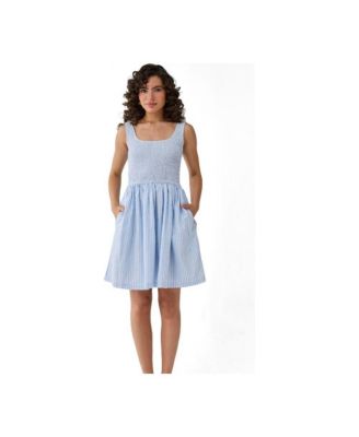 Women's Smocked Tencel Short Dress