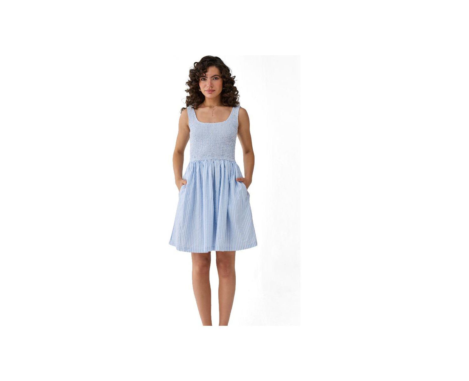 Women's Smocked Tencel Short Dress