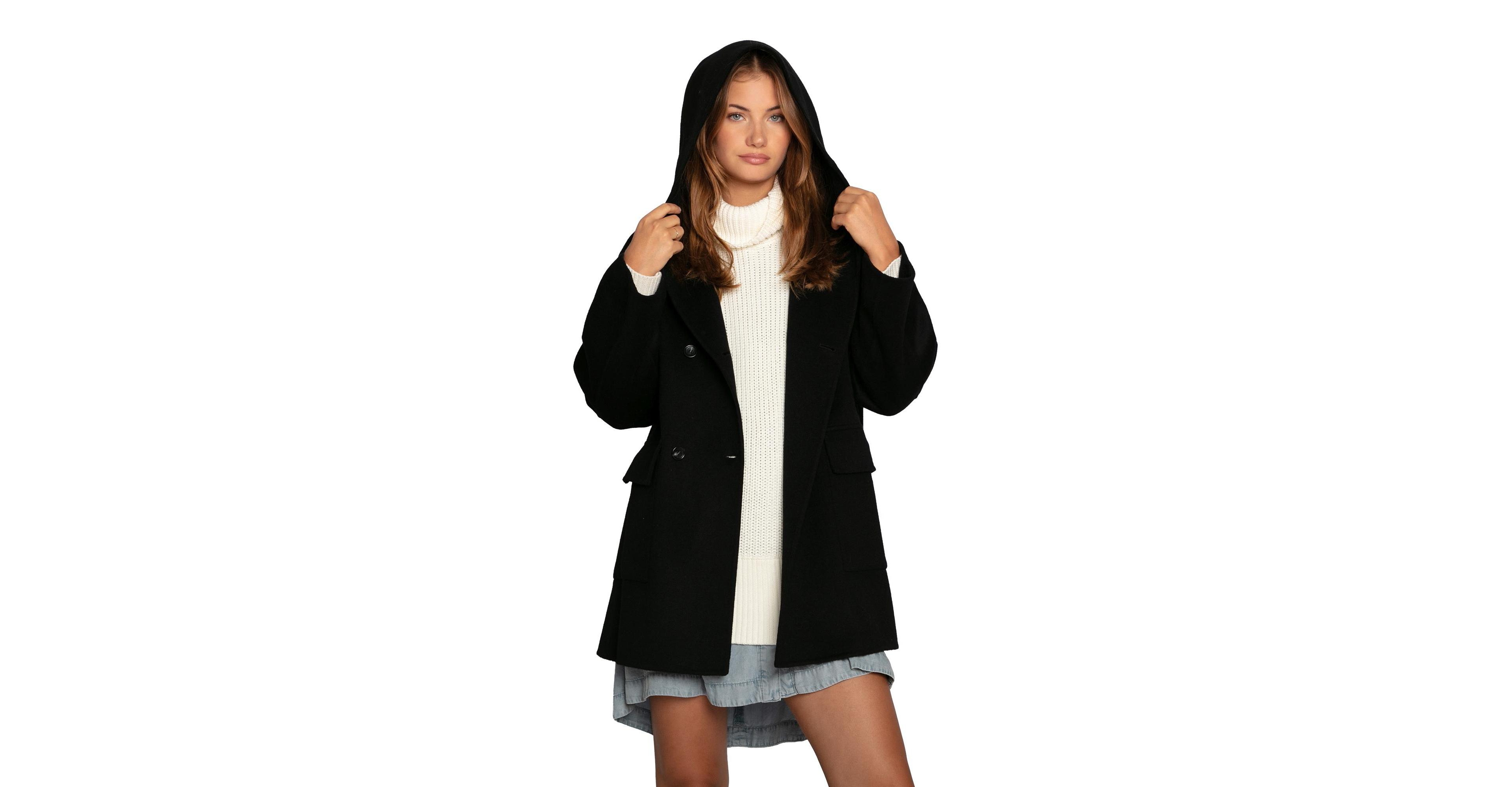 Belle & Bloom Women's Coastal Edit Hooded Wool Blend Coat