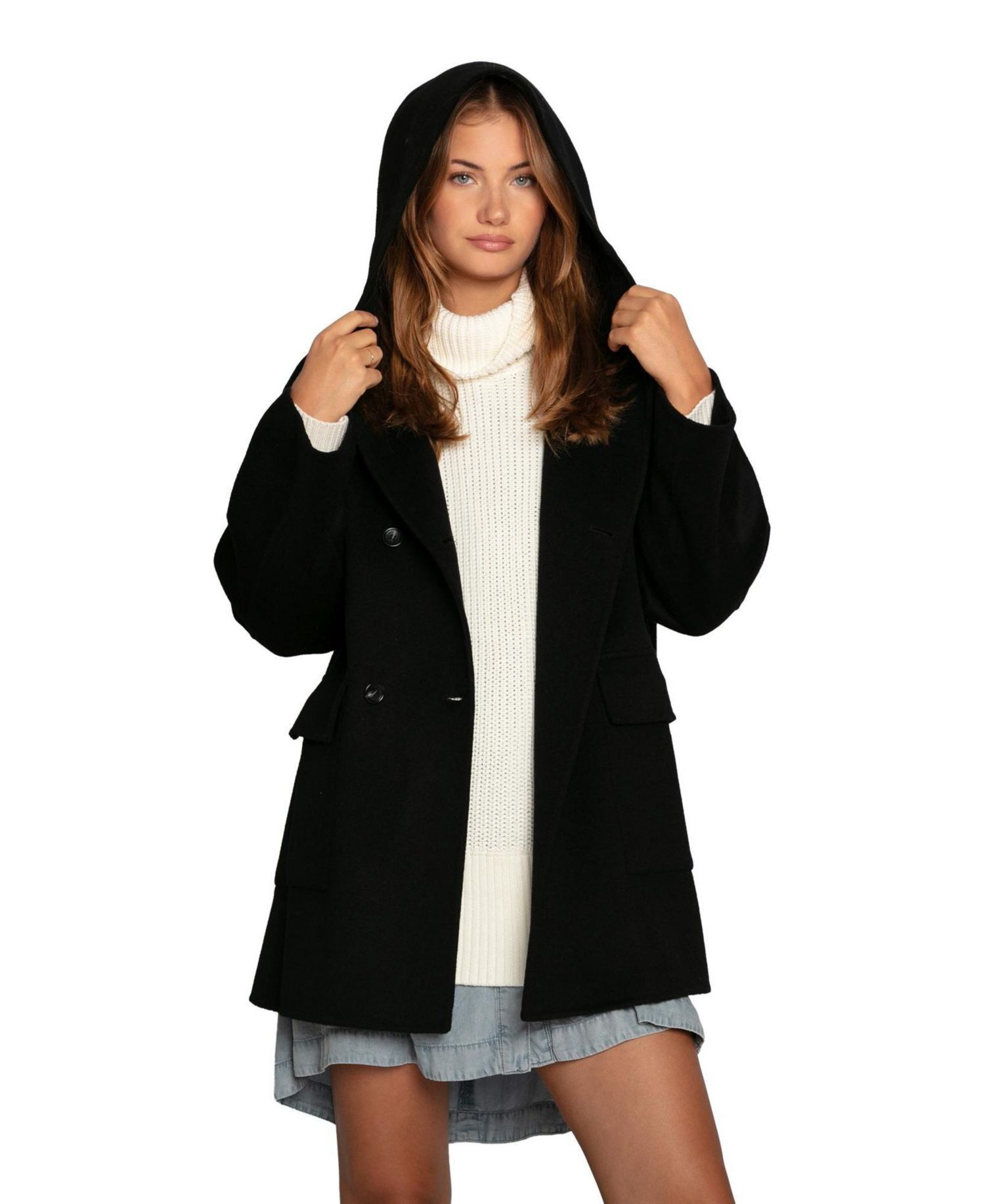 Women's Coastal Edit Hooded Wool Blend Coat