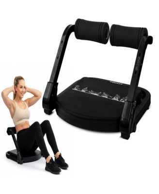 Ab Machine for Core Workout, Adjustable Sit-Up Trainer with Auto Rebound, 3 Resistance Levels, 350 lb Capacity