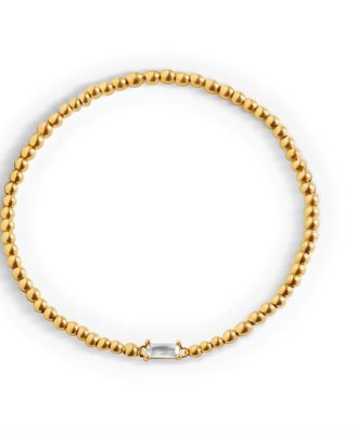 Gold Tone Beaded Birthstone Bracelet