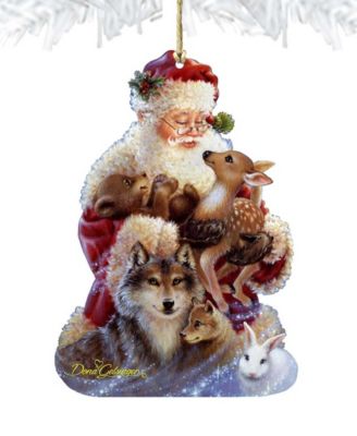 Santa Little Friends Wooden Ornament