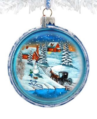 Vintage-Like Winter Village Holiday Ornament