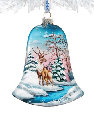 Winter Deer Bell Holiday Ornament