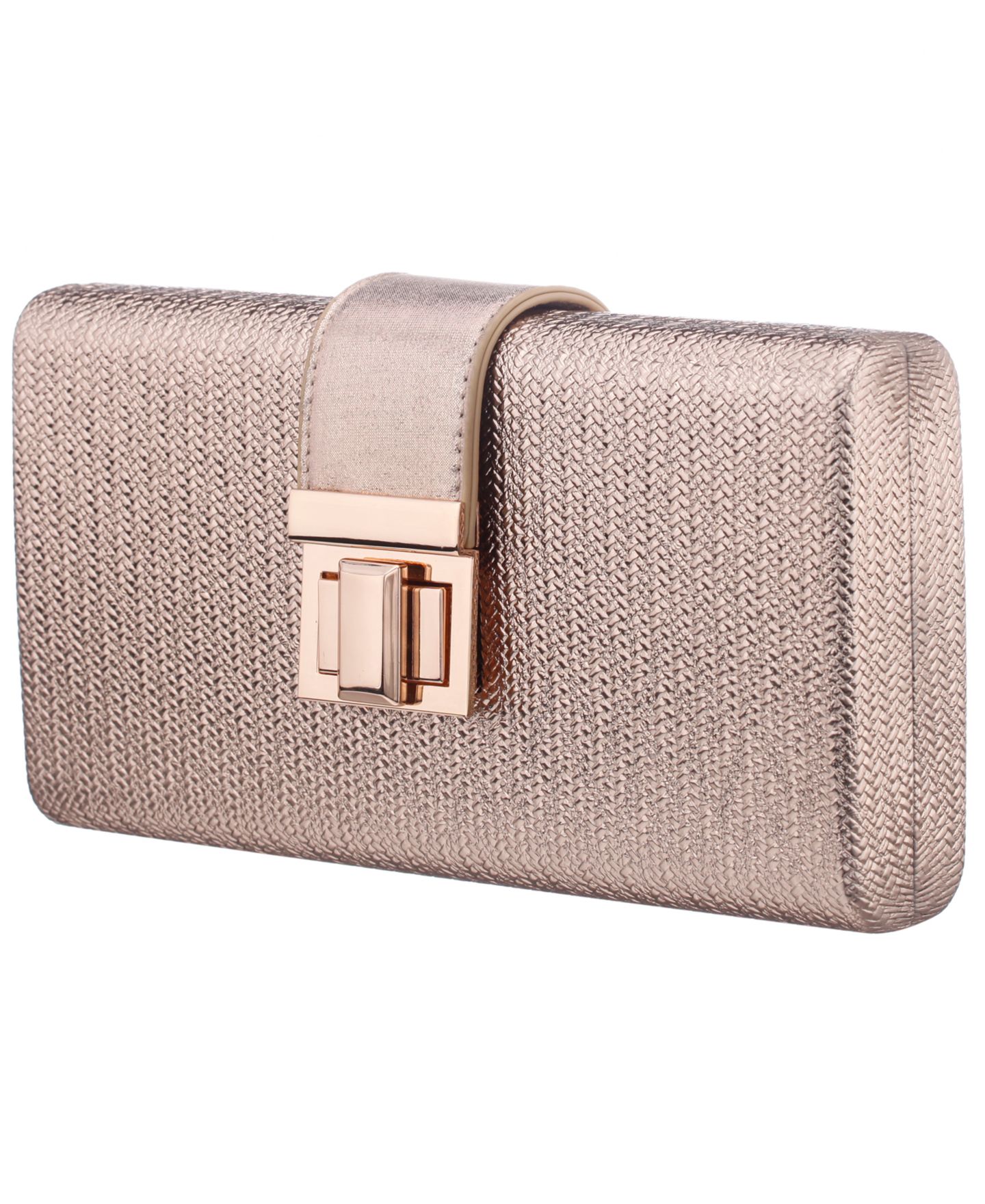 Женский клатч Nina Embossed Woven Presley Minaudiere Small Clutch Handbag, цвет: Состаренный золотой — фото 3