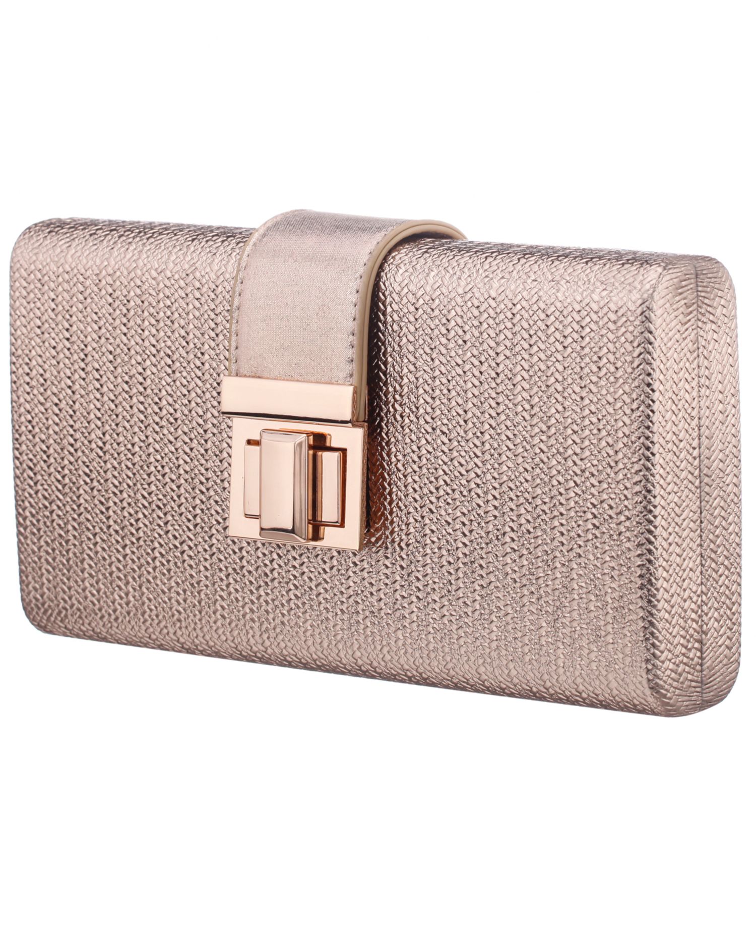 Embossed Woven Presley Minaudiere Small Clutch Handbag