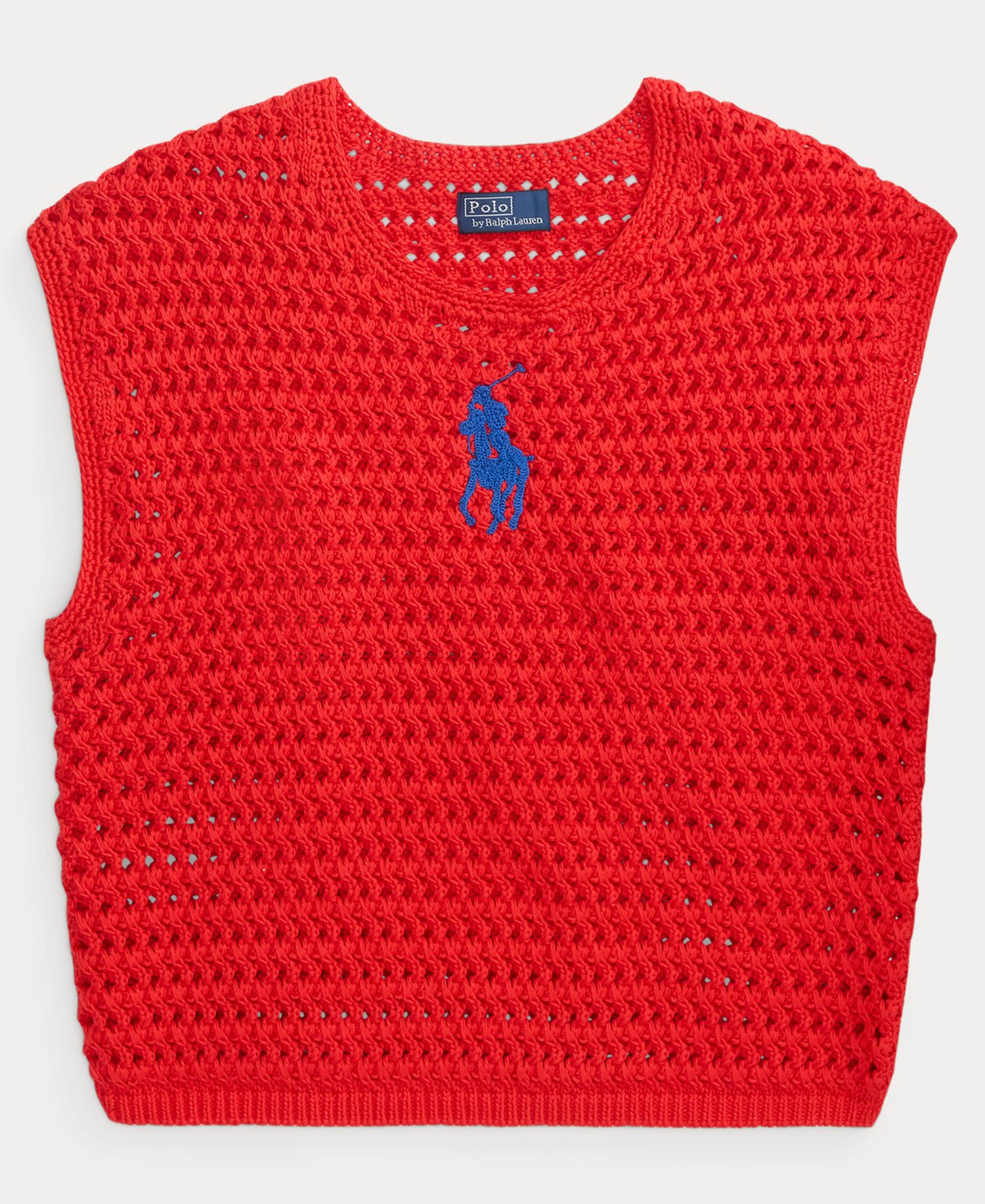 Women's Big Pony Crocheted Cotton Sweater