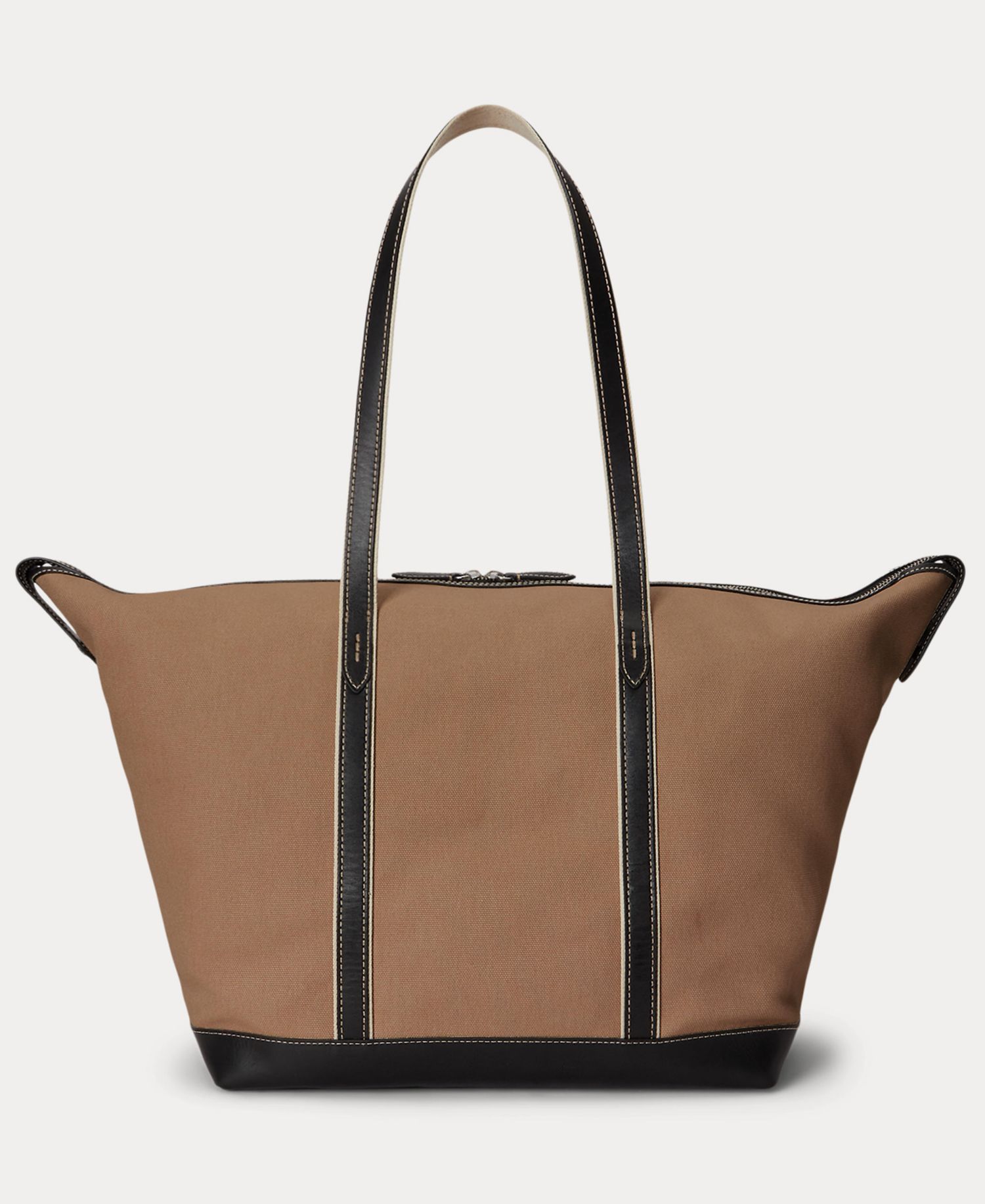Women's Leather-Trim Canvas Large Shopper Tote