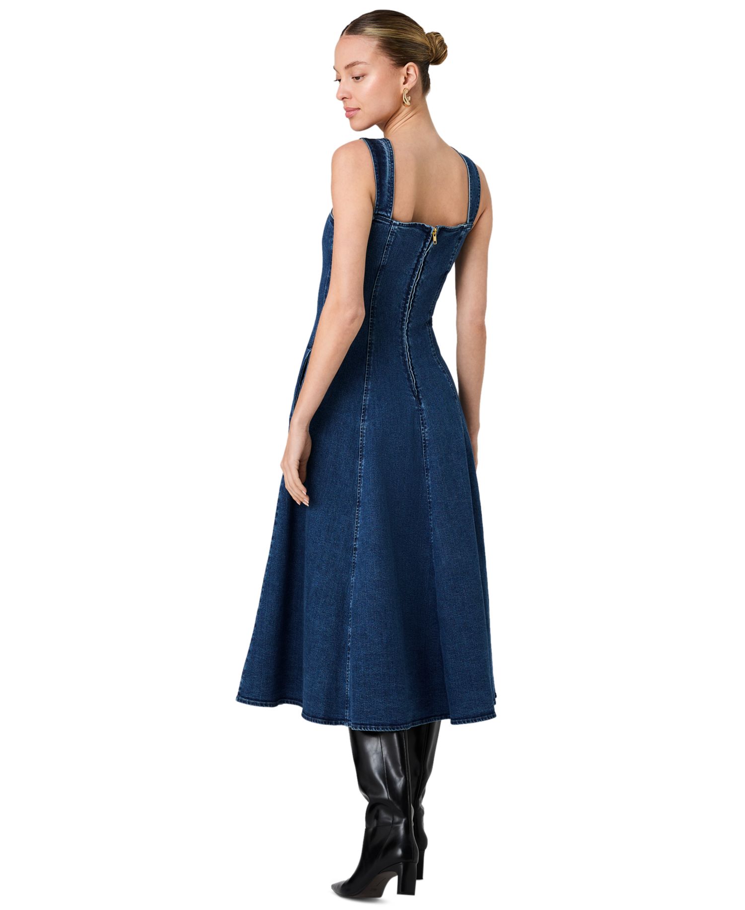 Women's Delancey Denim Flare Midi Dress