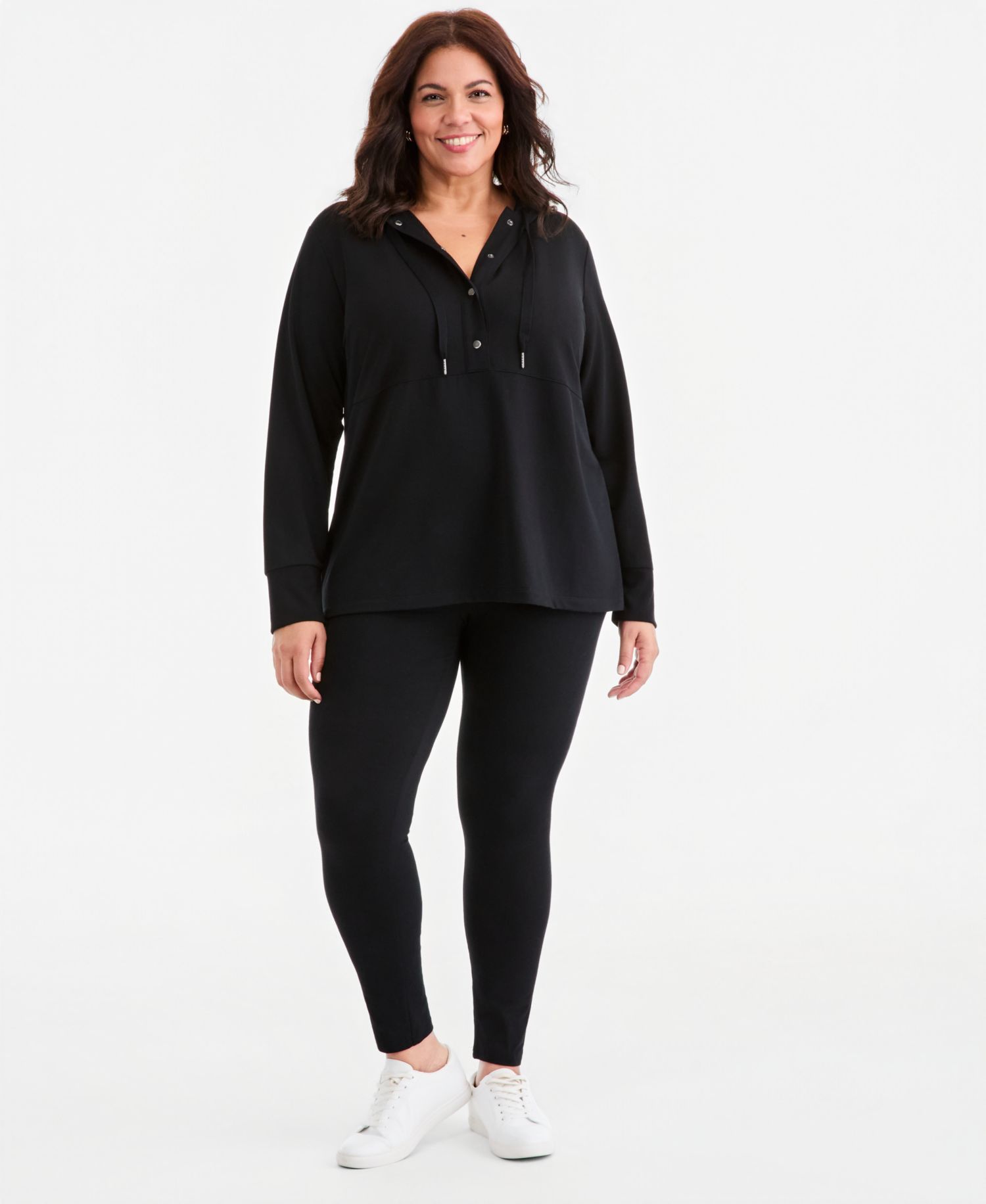 Plus Size LuxLounge French Terry Hooded Sweatshirt