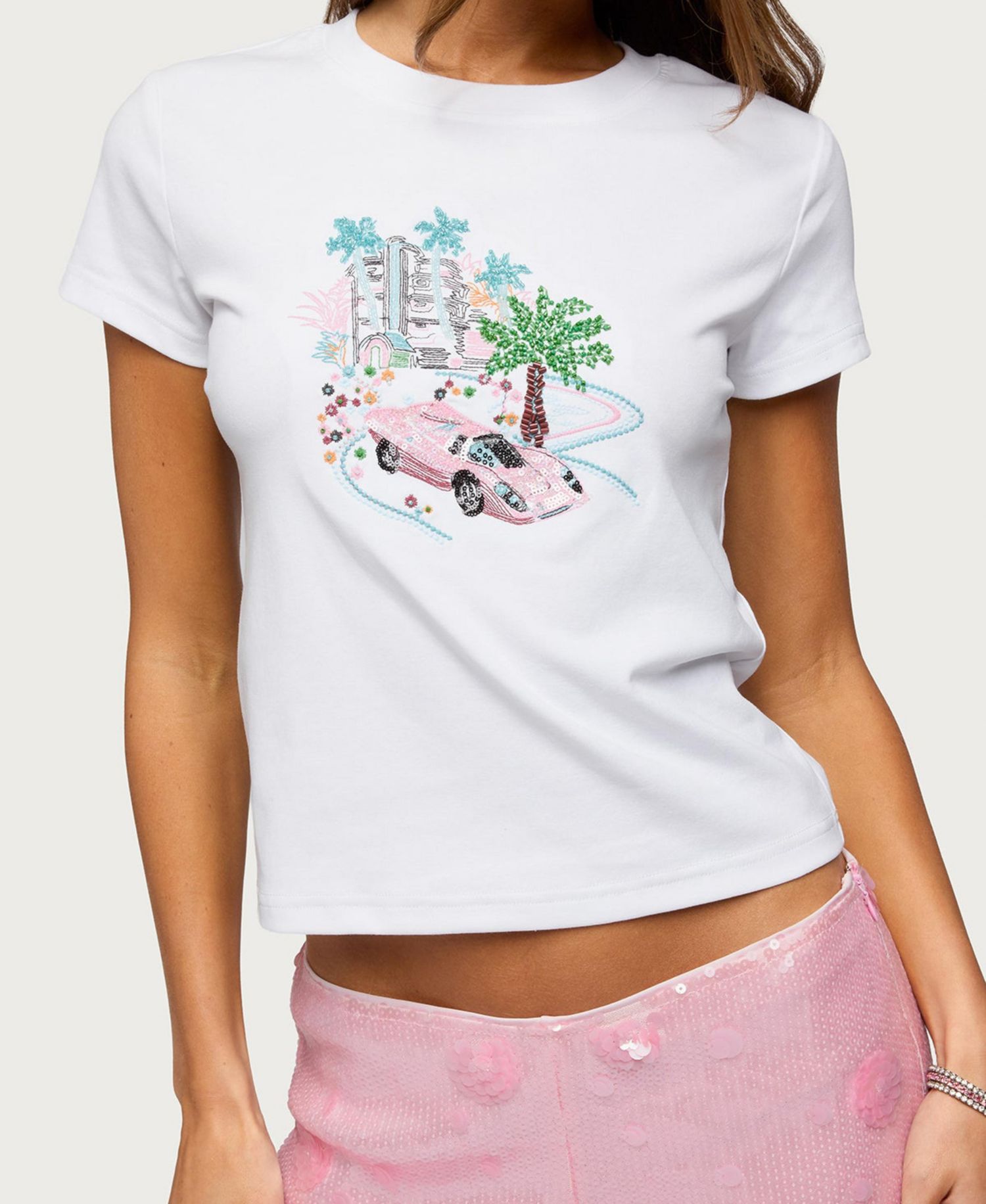 Women's City Angel Beaded Baby T Shirt