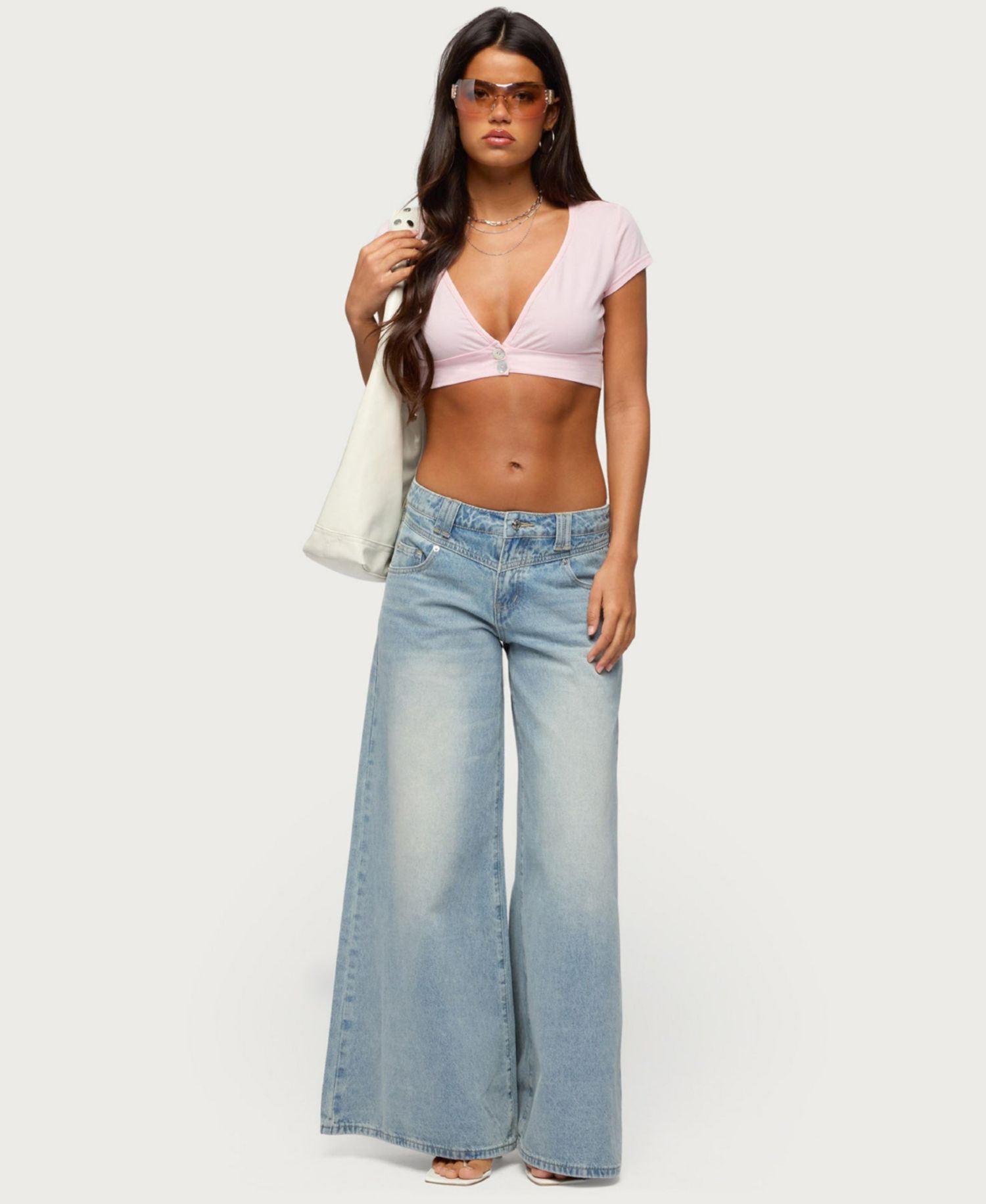 Women's Cecey Button Up Crop Top