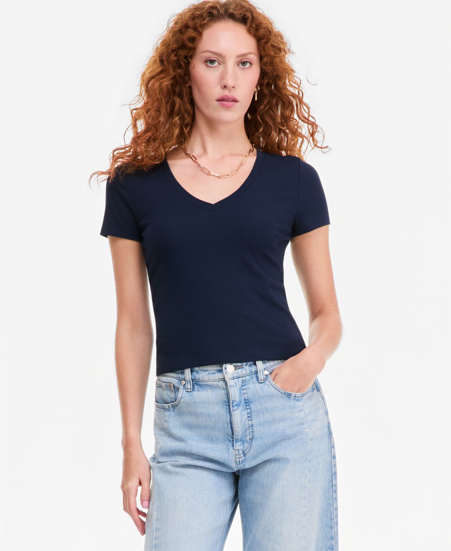 Women's Cropped V-Neck Meet & Greet T-Shirt