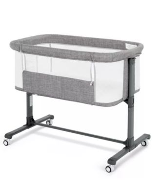 Baby Bassinet Bedside Sleeper with Wheels, Adjustable Height and Mesh Sides