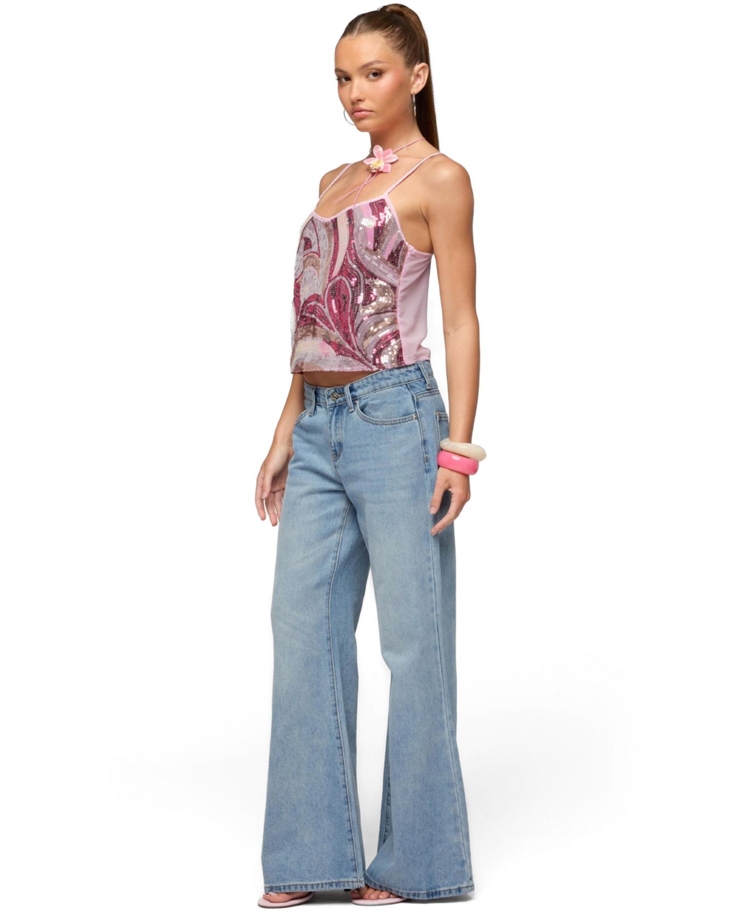 Women's Ceren Abstract Sequin Tank Top