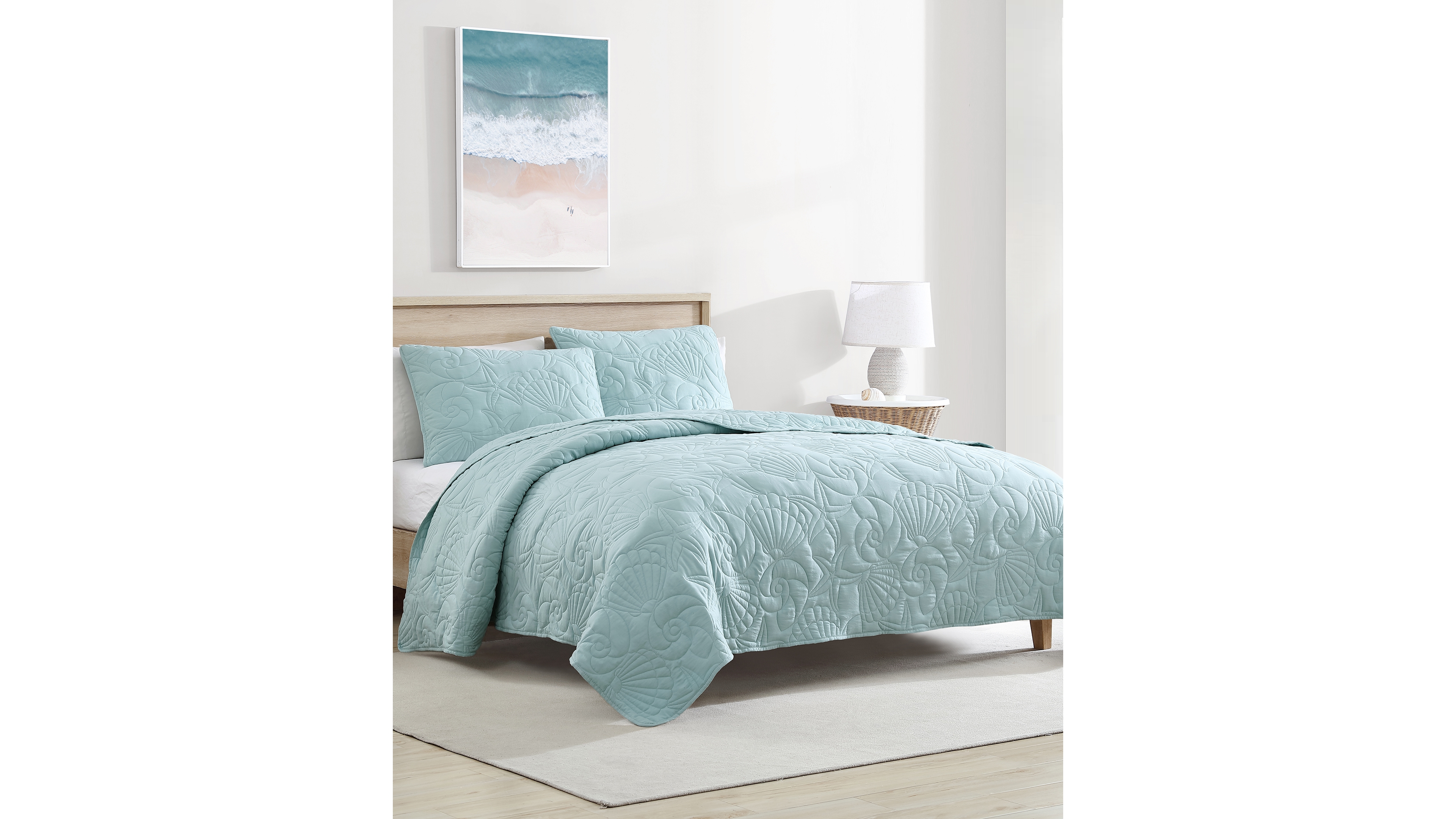 Carribbean Joe Shell Outline 3-Piece Quilt Set, King