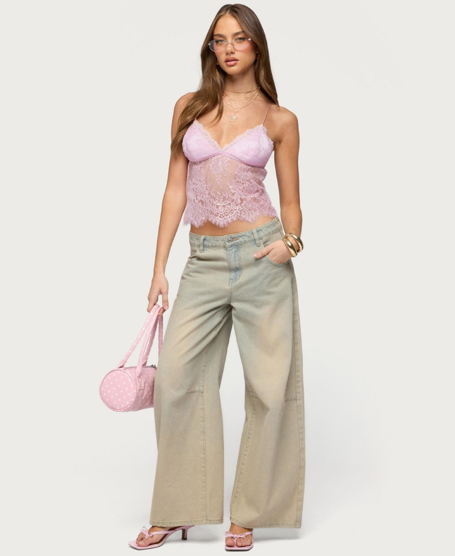 Women's Ottilie Lace and Satin Effect Top