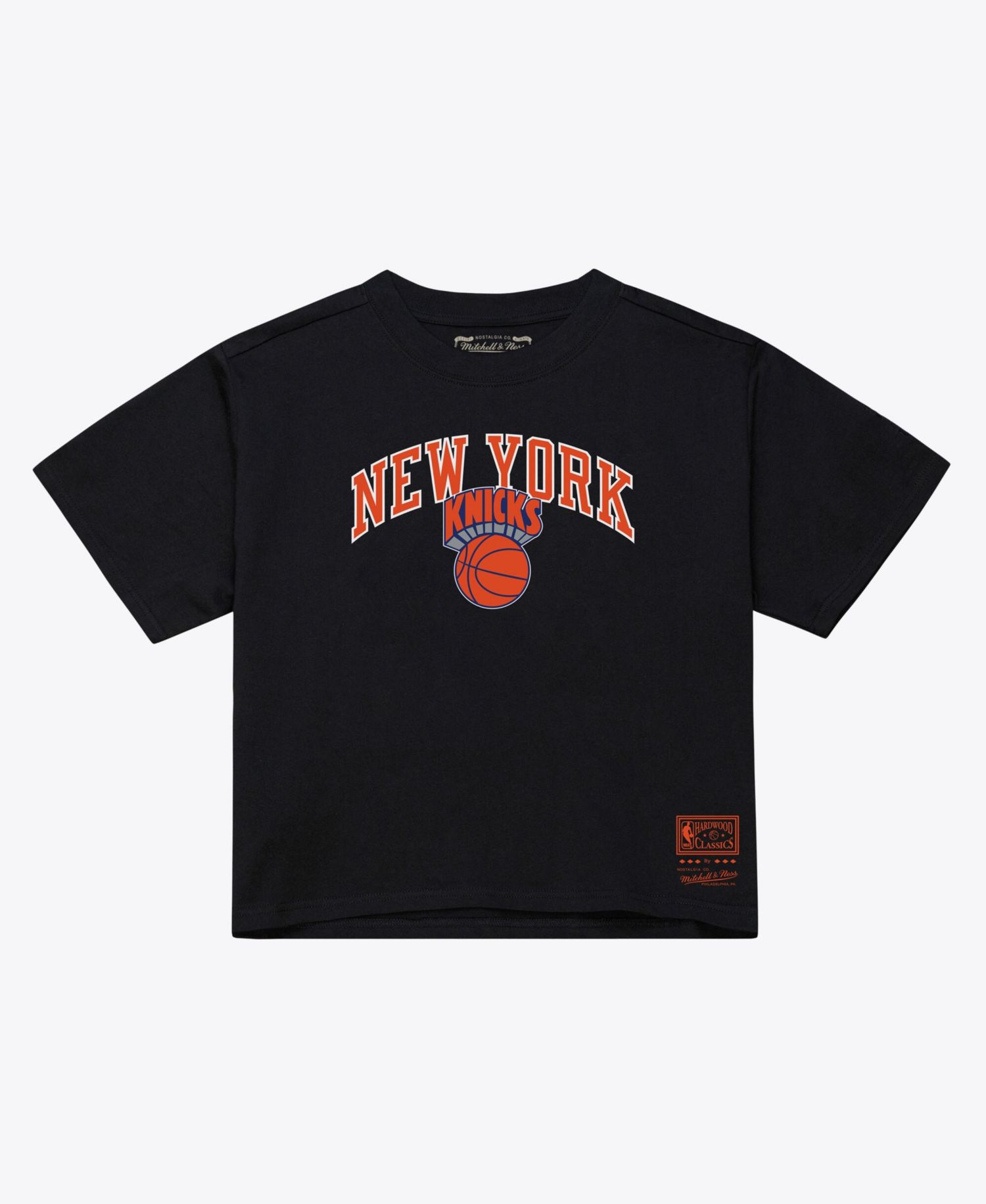 Women's Black New York Knicks Evergreen Cropped T-Shirt