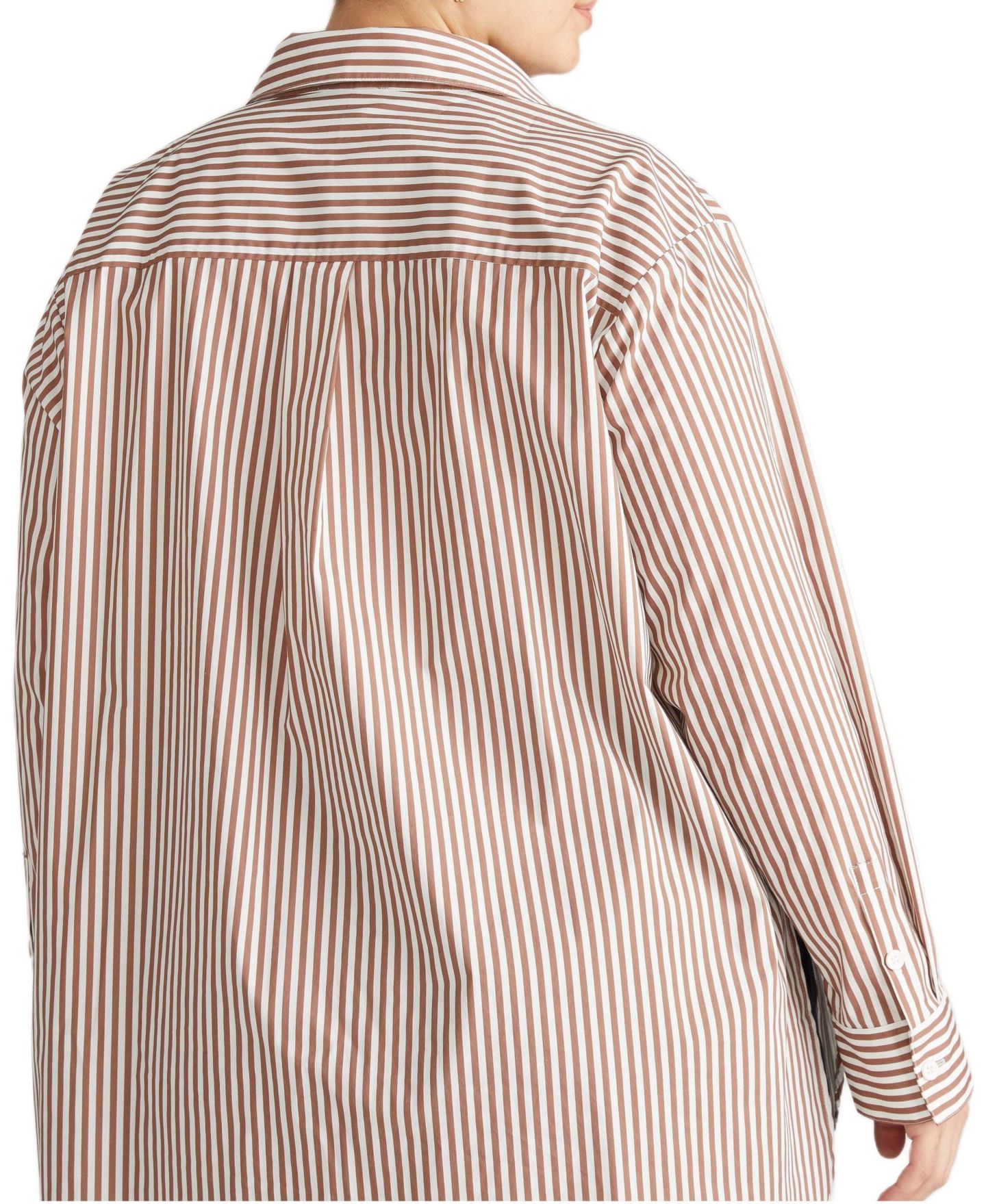 Женская рубашка Universal Standard Plus Size Artist Poplin, цвет: Полосатый — фото 2