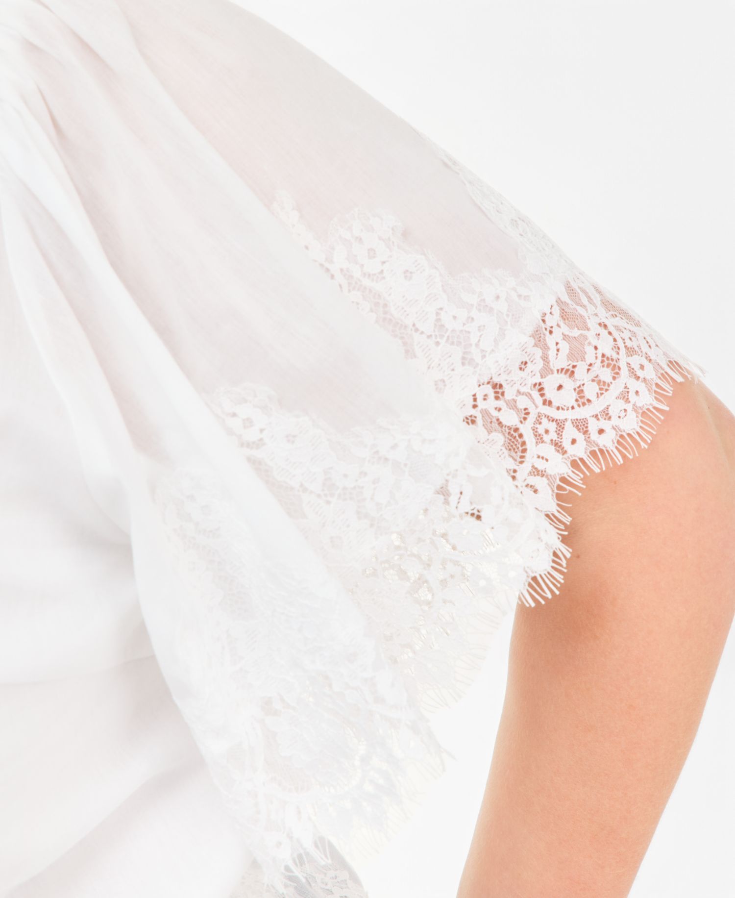 Plus Size Lace Short-Sleeve Blouse