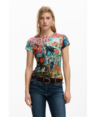 Women's Printed Cat T-Shirt